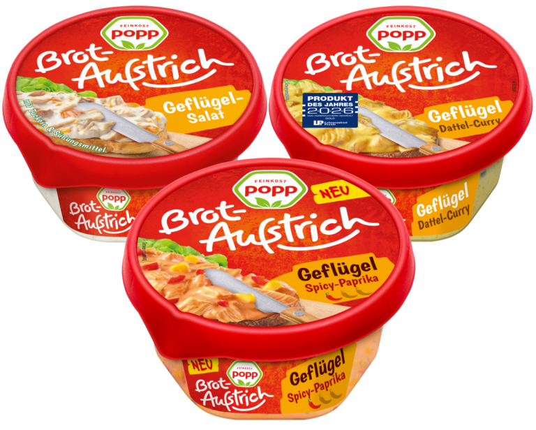 150-g-Becher von Popp Feinkost mit Geflügel-Brotaufstrich Spicy-Paprika