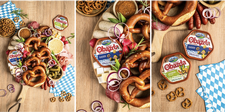 Becher der Wiesn-Edition von Alpenhain Original Obazda mit Oktoberfest-Motiven
